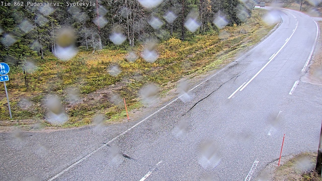 Weather Camera Image Road 862 Pudasjärvi, Syötekylä, Pudasjärvi, Pohjois-Pohjanmaa