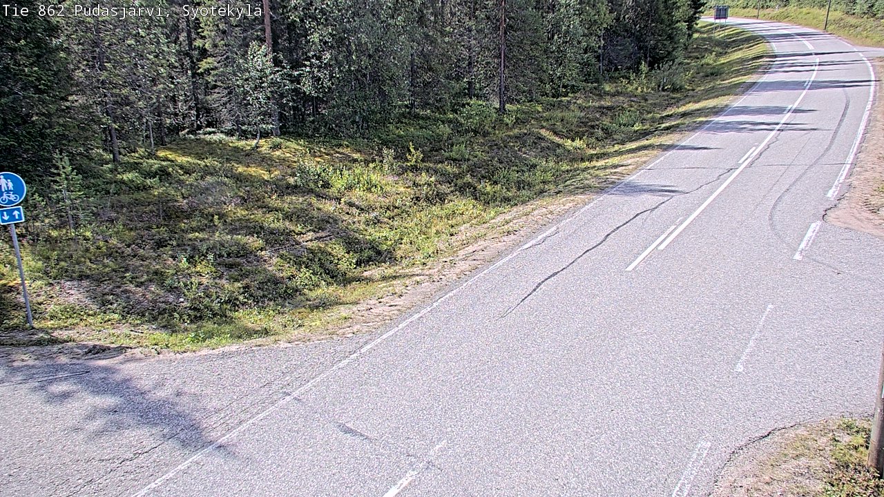 Weather Camera Image Road 862 Pudasjärvi, Syötekylä, Pudasjärvi, Pohjois-Pohjanmaa