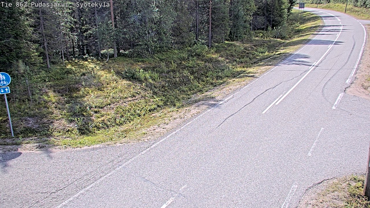 Weather Camera Image Road 862 Pudasjärvi, Syötekylä, Pudasjärvi, Pohjois-Pohjanmaa