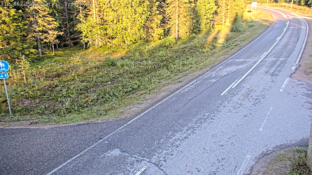 Weather Camera Image Road 862 Pudasjärvi, Syötekylä, Pudasjärvi, Pohjois-Pohjanmaa