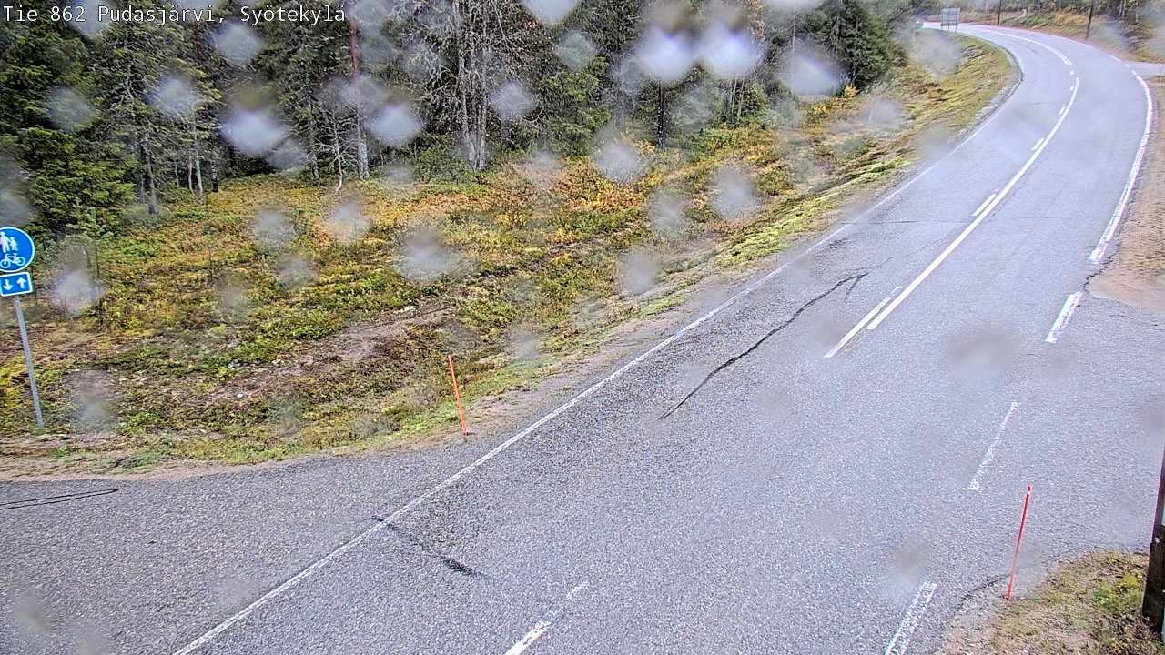 Weather Camera Image Road 862 Pudasjärvi, Syötekylä, Pudasjärvi, Pohjois-Pohjanmaa