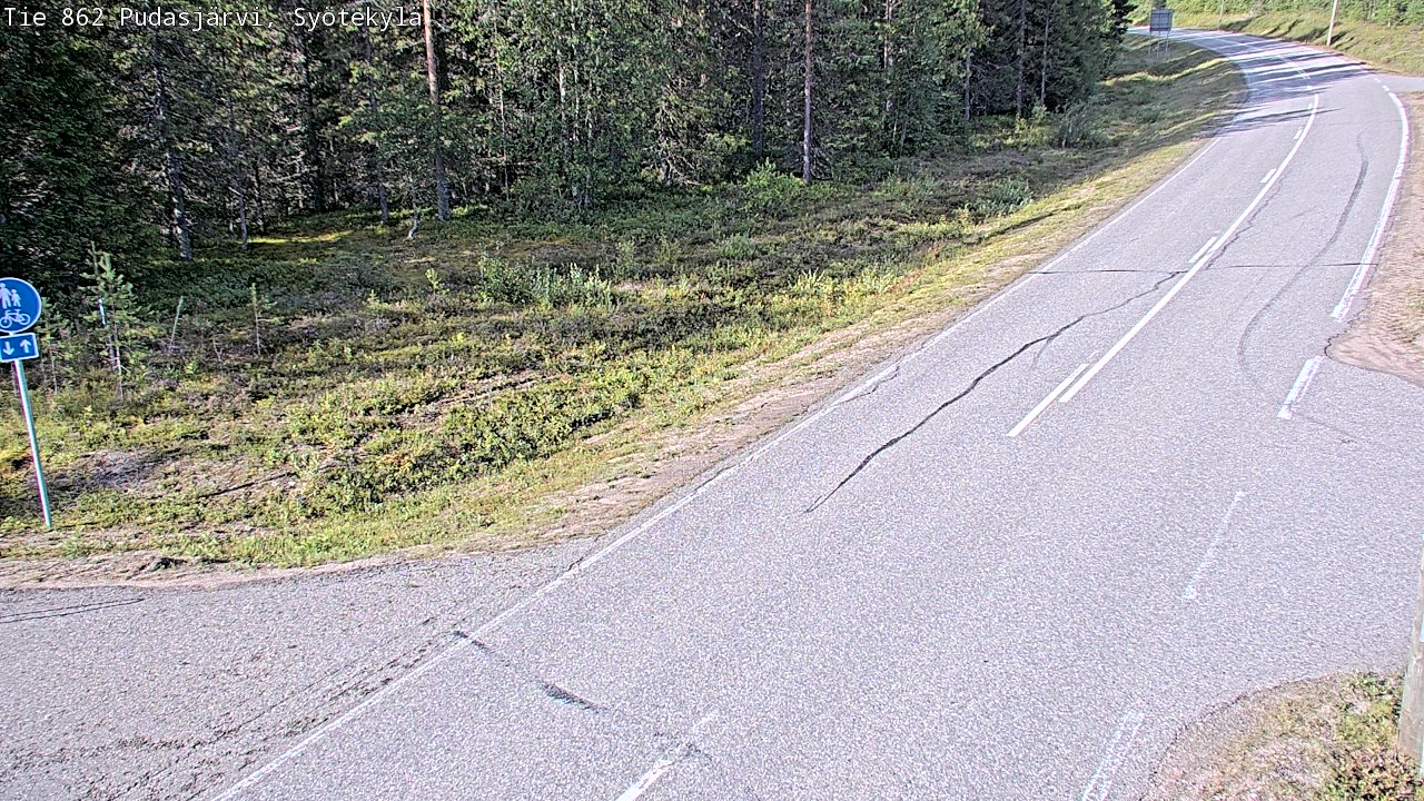 Weather Camera Image Road 862 Pudasjärvi, Syötekylä, Pudasjärvi, Pohjois-Pohjanmaa