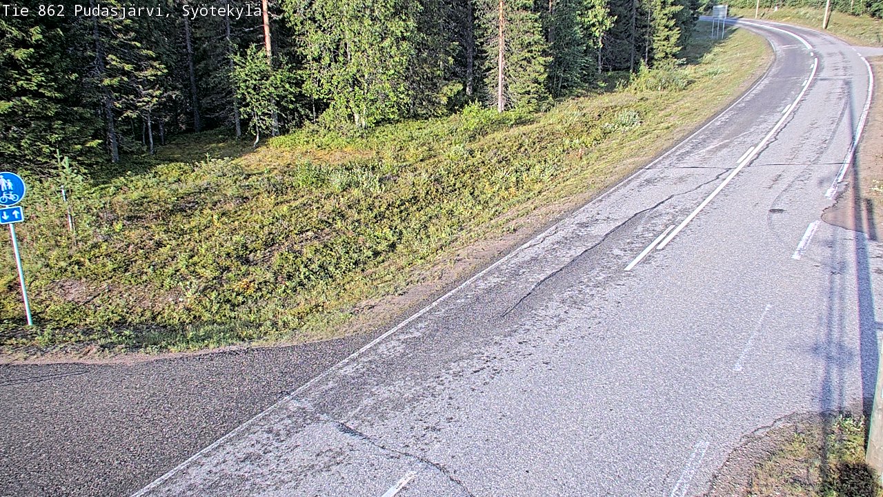 Weather Camera Image Road 862 Pudasjärvi, Syötekylä, Pudasjärvi, Pohjois-Pohjanmaa
