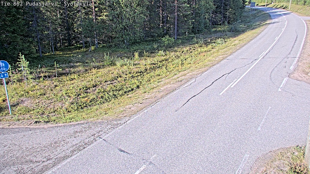 Weather Camera Image Road 862 Pudasjärvi, Syötekylä, Pudasjärvi, Pohjois-Pohjanmaa