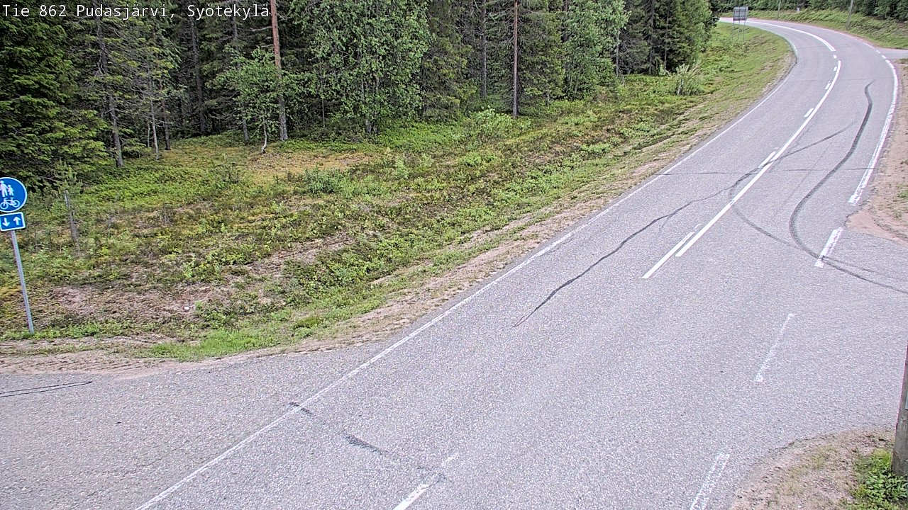 Weather Camera Image Road 862 Pudasjärvi, Syötekylä, Pudasjärvi, Pohjois-Pohjanmaa