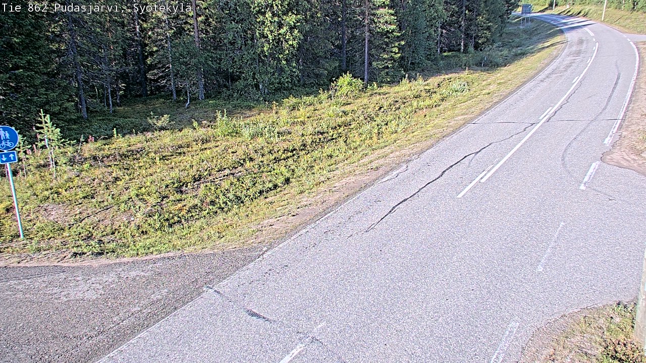 Weather Camera Image Road 862 Pudasjärvi, Syötekylä, Pudasjärvi, Pohjois-Pohjanmaa