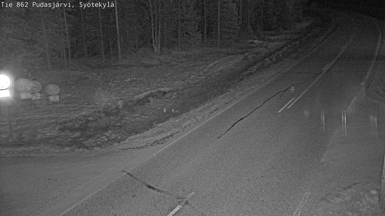 Weather Camera Image Väg 862 Pudasjärvi, Syötekylä, Pudasjärvi, Pohjois-Pohjanmaa