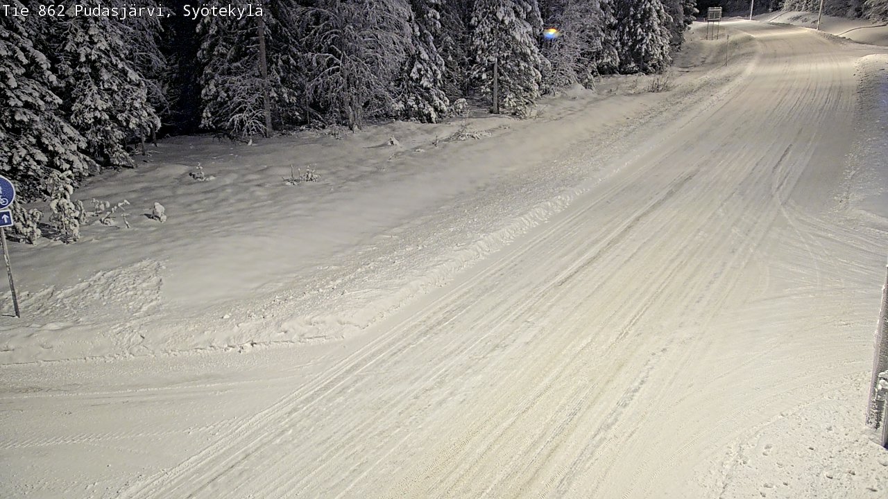 Weather Camera Image Road 862 Pudasjärvi, Syötekylä, Pudasjärvi, Pohjois-Pohjanmaa