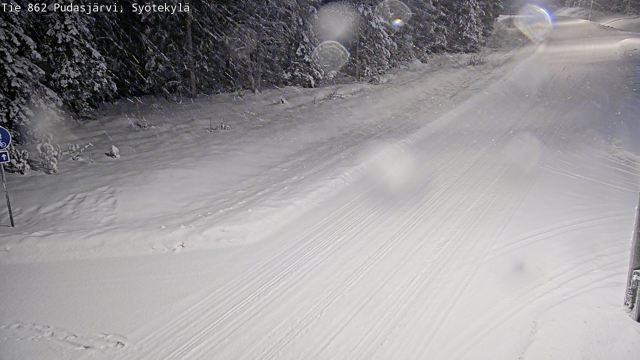 Weather Camera Image Road 862 Pudasjärvi, Syötekylä, Pudasjärvi, Pohjois-Pohjanmaa