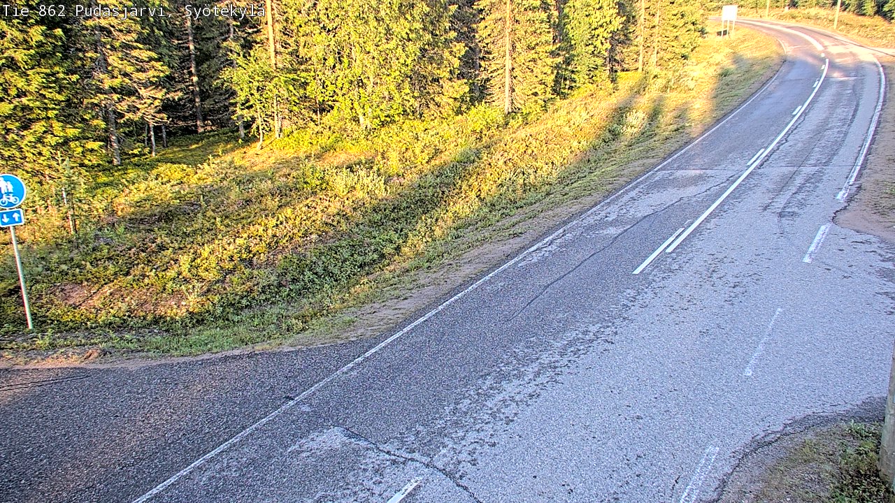 Weather Camera Image Road 862 Pudasjärvi, Syötekylä, Pudasjärvi, Pohjois-Pohjanmaa