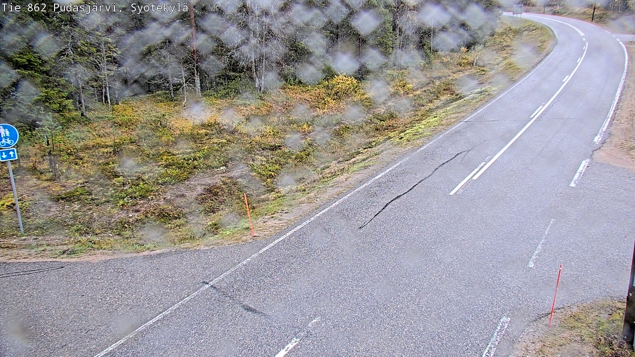 Weather Camera Image Road 862 Pudasjärvi, Syötekylä, Pudasjärvi, Pohjois-Pohjanmaa
