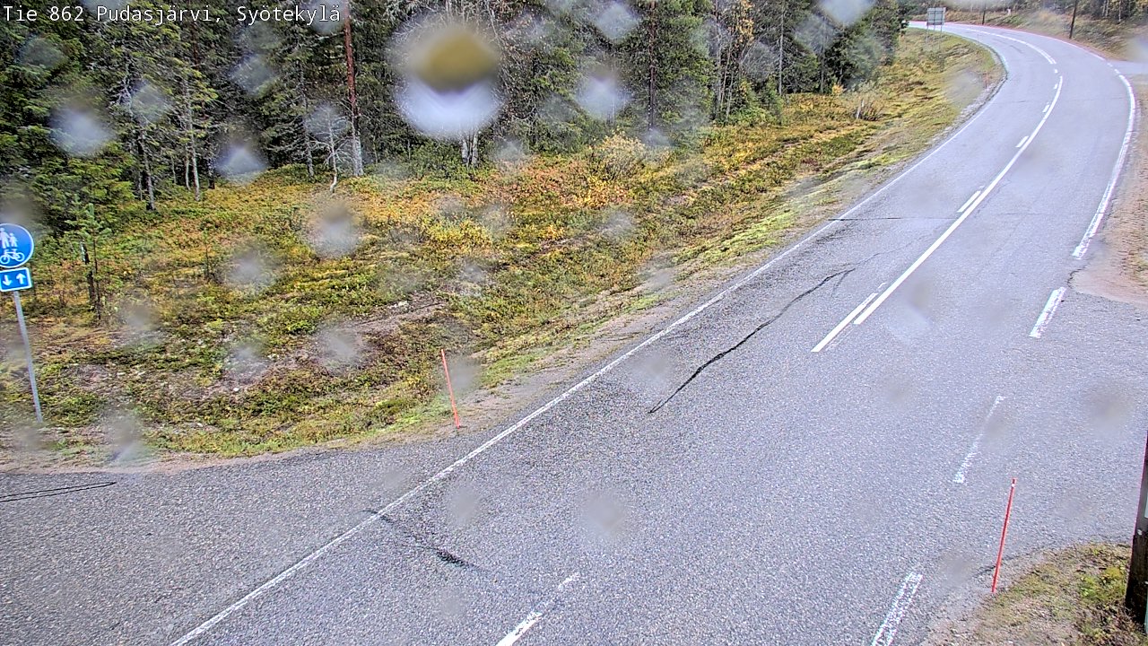Weather Camera Image Road 862 Pudasjärvi, Syötekylä, Pudasjärvi, Pohjois-Pohjanmaa
