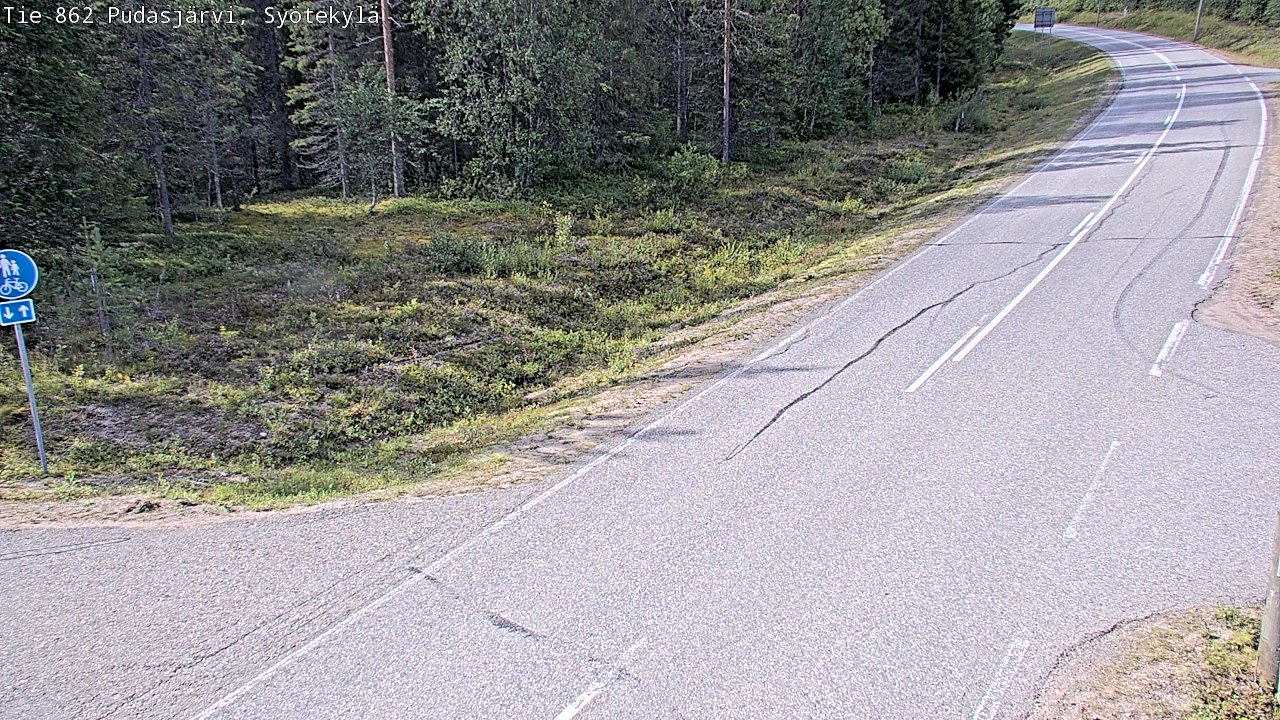 Weather Camera Image Road 862 Pudasjärvi, Syötekylä, Pudasjärvi, Pohjois-Pohjanmaa
