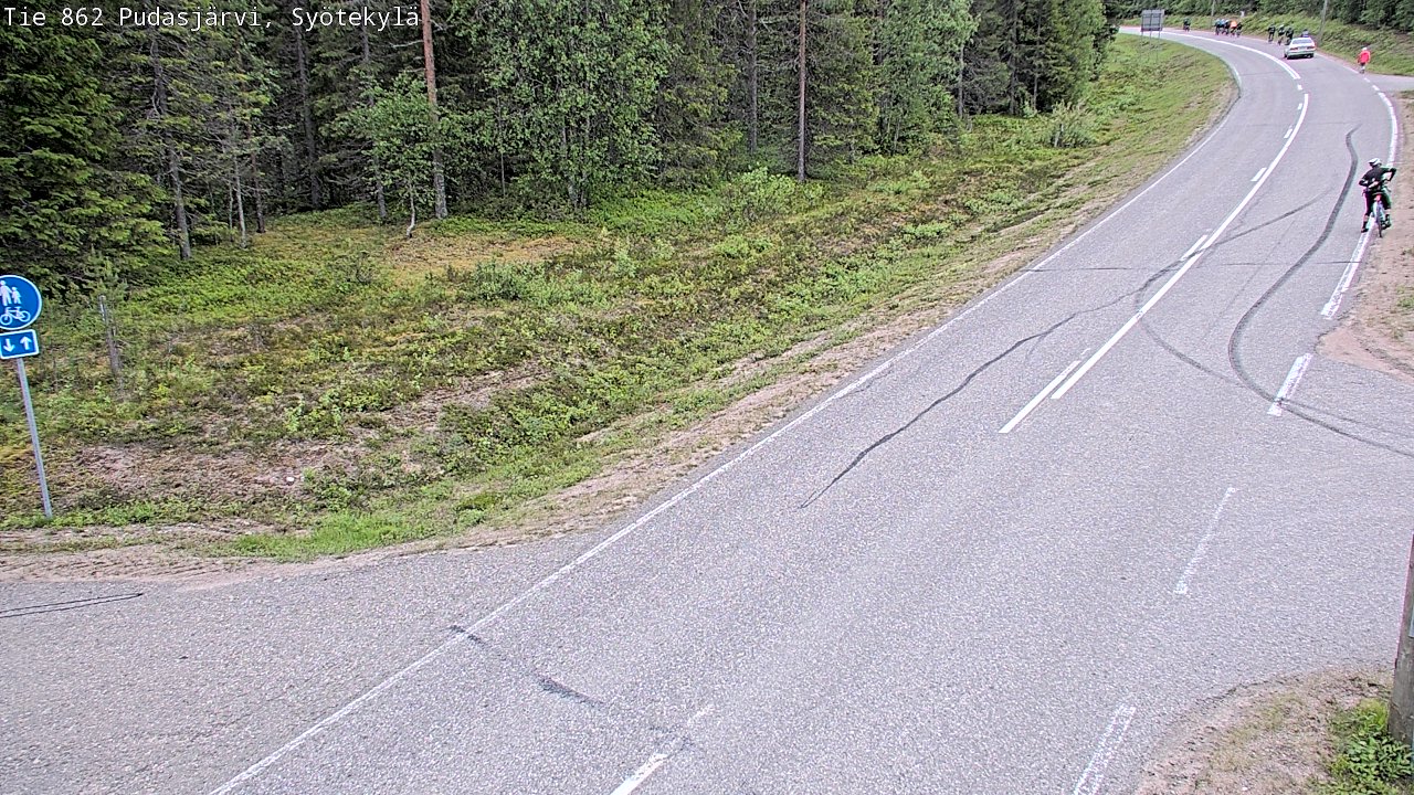 Weather Camera Image Väg 862 Pudasjärvi, Syötekylä, Pudasjärvi, Pohjois-Pohjanmaa