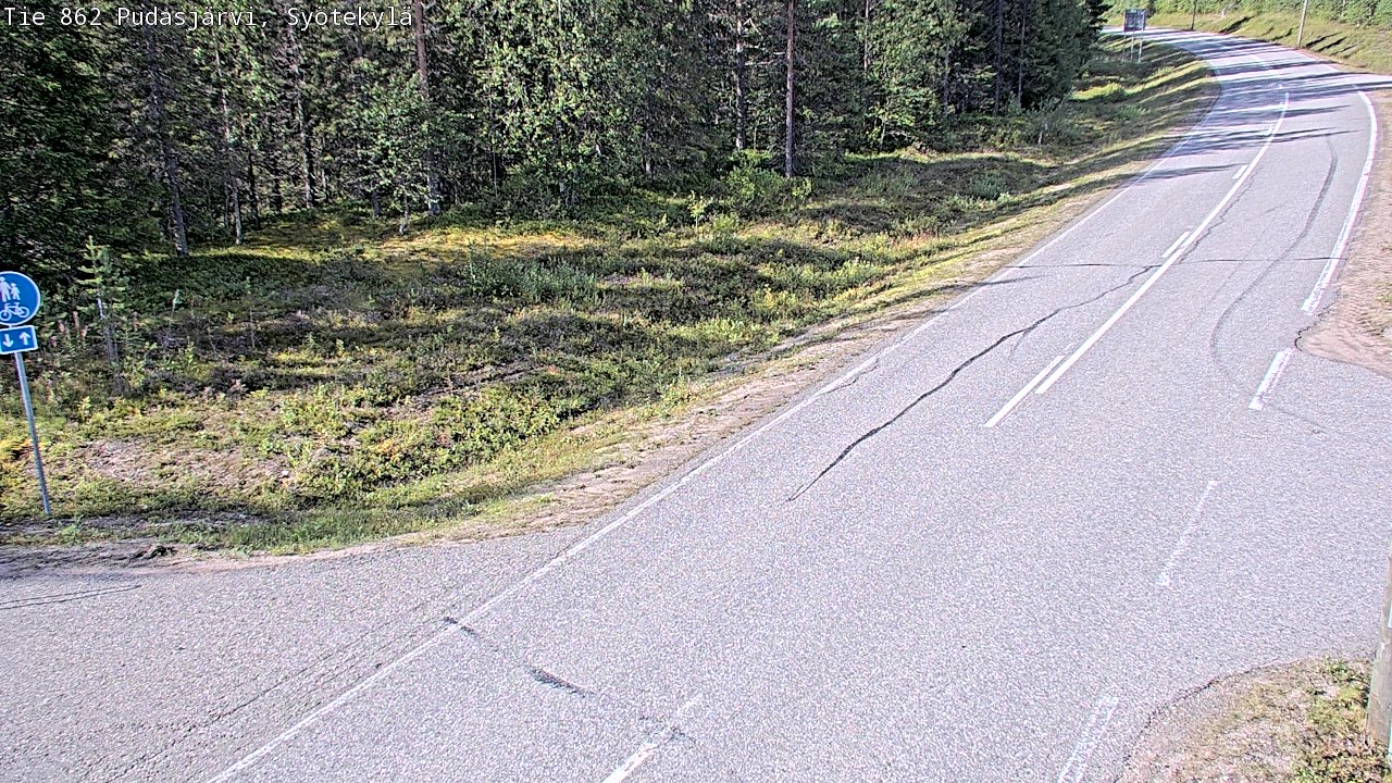 Weather Camera Image Road 862 Pudasjärvi, Syötekylä, Pudasjärvi, Pohjois-Pohjanmaa