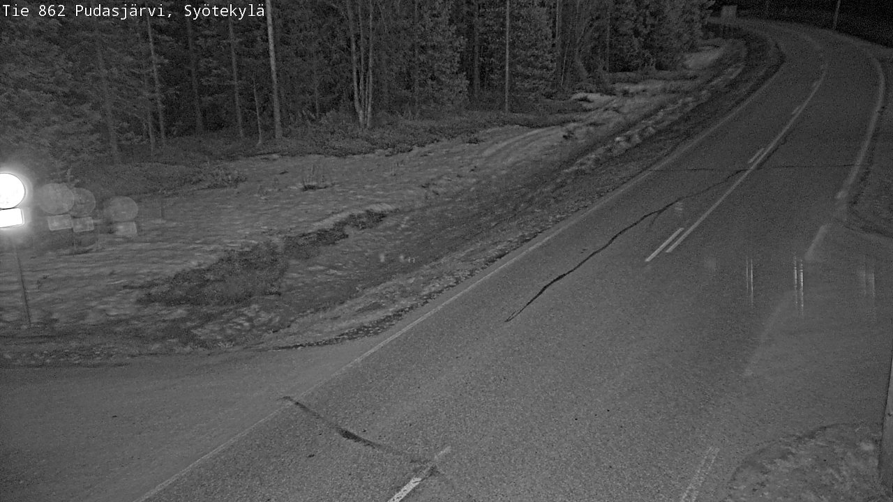 Weather Camera Image Väg 862 Pudasjärvi, Syötekylä, Pudasjärvi, Pohjois-Pohjanmaa