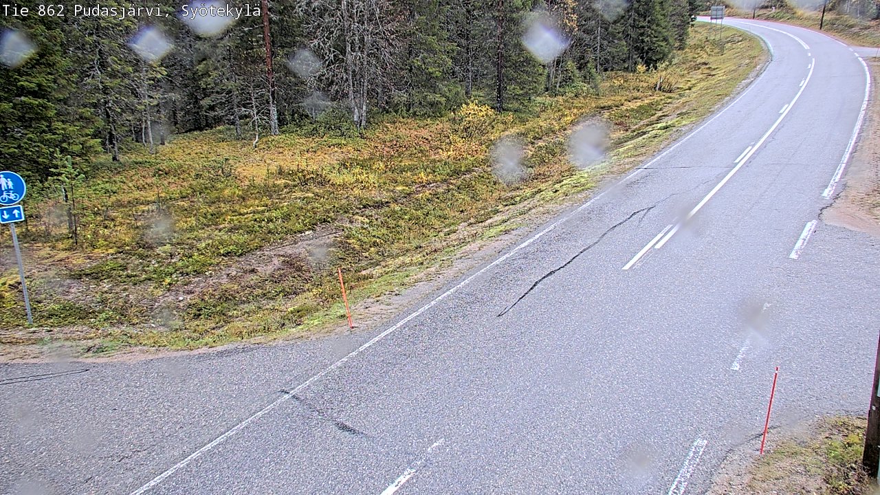 Weather Camera Image Road 862 Pudasjärvi, Syötekylä, Pudasjärvi, Pohjois-Pohjanmaa