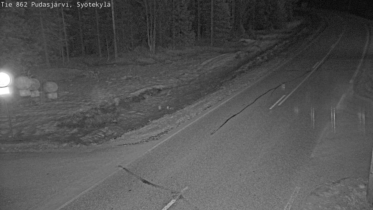 Weather Camera Image Väg 862 Pudasjärvi, Syötekylä, Pudasjärvi, Pohjois-Pohjanmaa