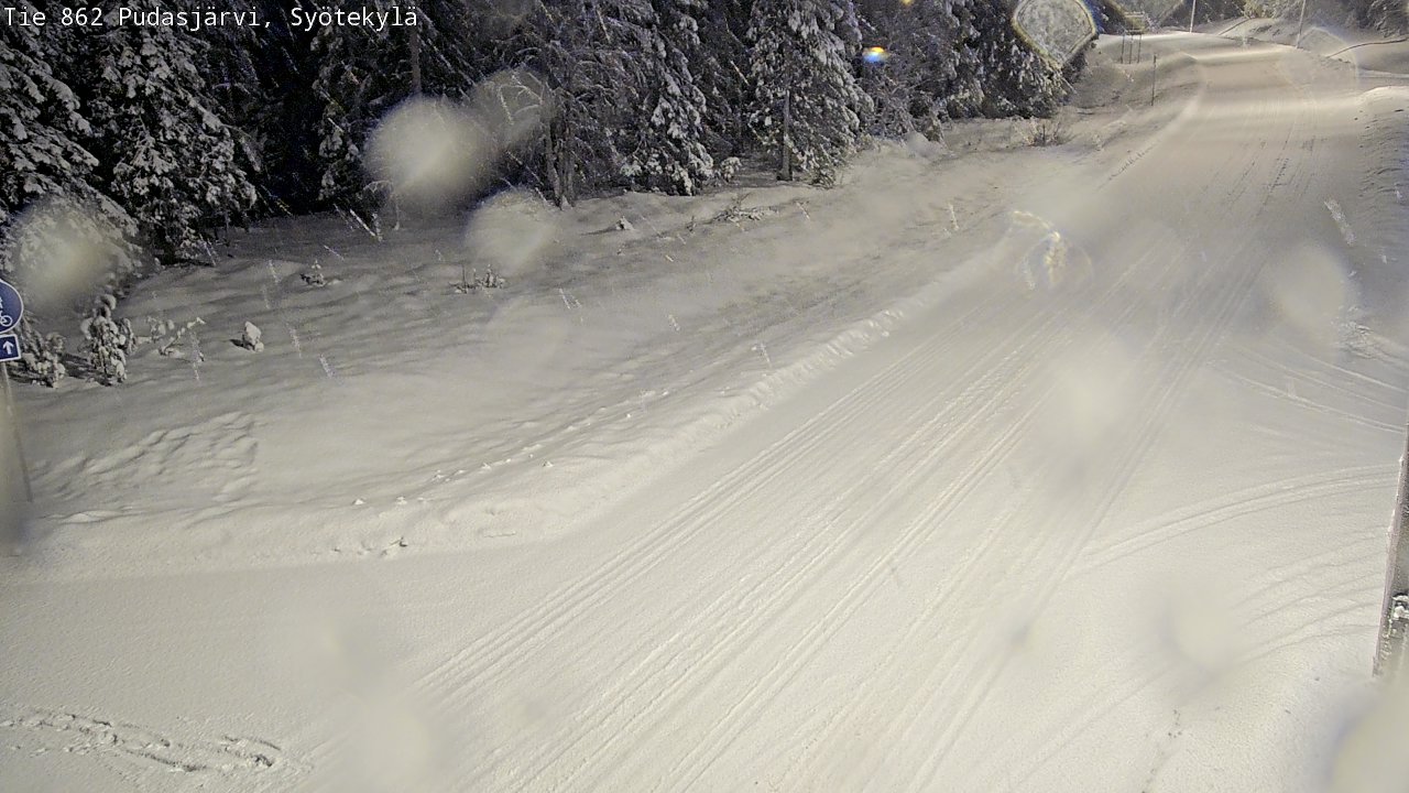 Weather Camera Image Road 862 Pudasjärvi, Syötekylä, Pudasjärvi, Pohjois-Pohjanmaa