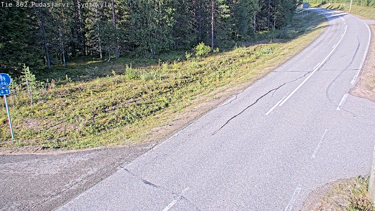 Weather Camera Image Road 862 Pudasjärvi, Syötekylä, Pudasjärvi, Pohjois-Pohjanmaa