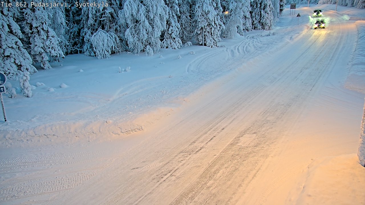 Weather Camera Image Road 862 Pudasjärvi, Syötekylä, Pudasjärvi, Pohjois-Pohjanmaa