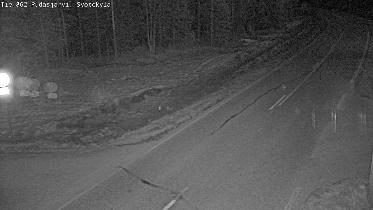 Weather Camera Image Väg 862 Pudasjärvi, Syötekylä, Pudasjärvi, Pohjois-Pohjanmaa