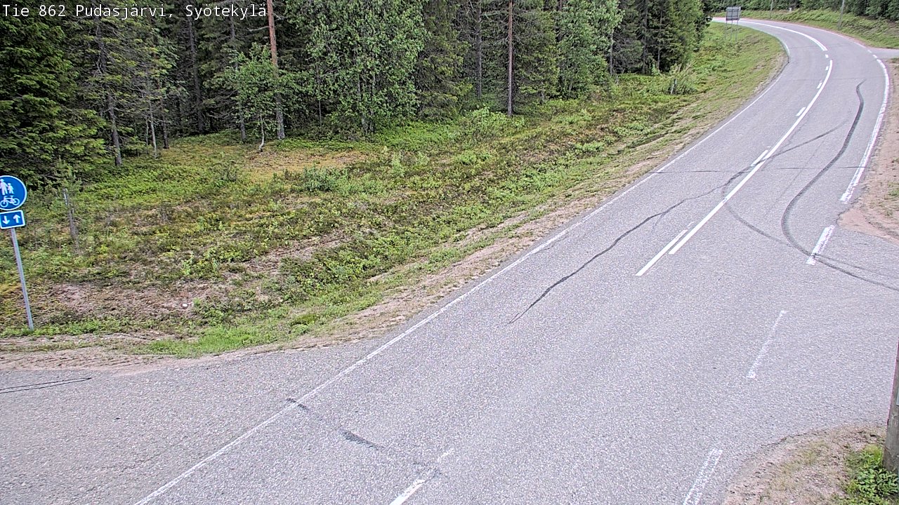 Weather Camera Image Väg 862 Pudasjärvi, Syötekylä, Pudasjärvi, Pohjois-Pohjanmaa