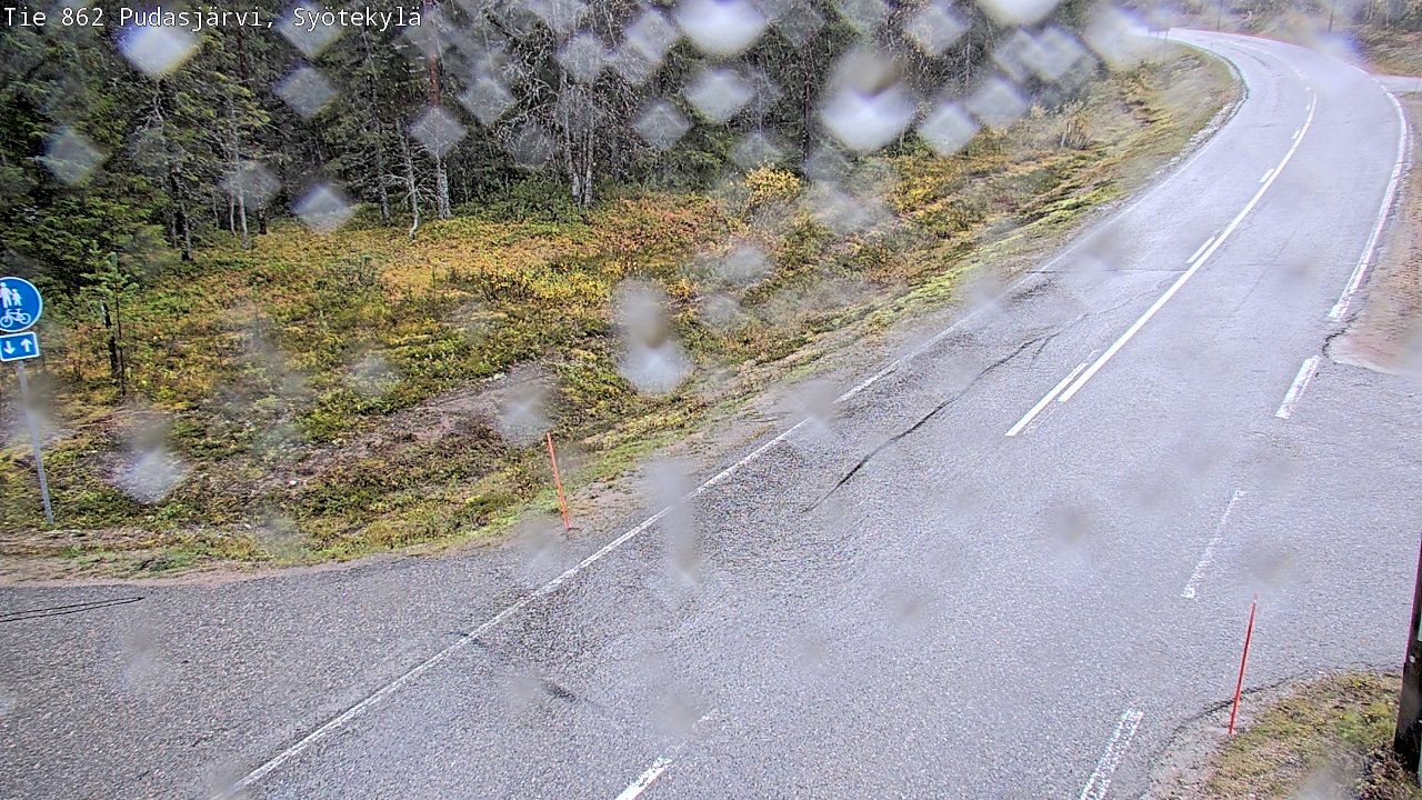 Weather Camera Image Road 862 Pudasjärvi, Syötekylä, Pudasjärvi, Pohjois-Pohjanmaa