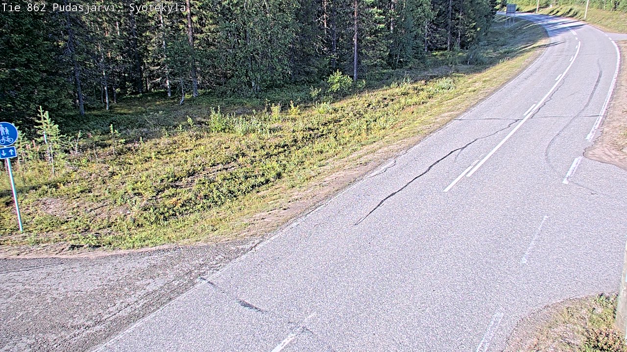 Weather Camera Image Road 862 Pudasjärvi, Syötekylä, Pudasjärvi, Pohjois-Pohjanmaa