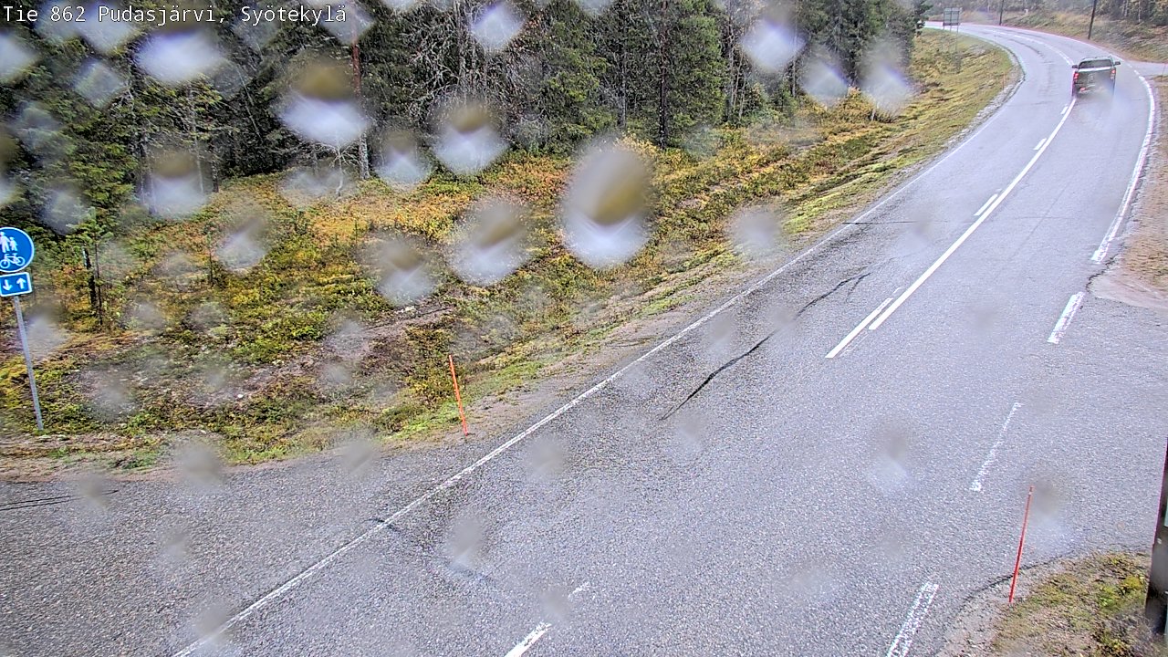 Weather Camera Image Road 862 Pudasjärvi, Syötekylä, Pudasjärvi, Pohjois-Pohjanmaa