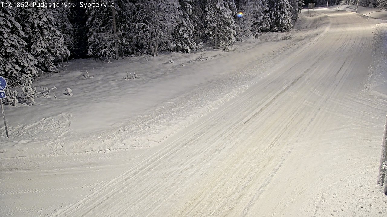 Weather Camera Image Road 862 Pudasjärvi, Syötekylä, Pudasjärvi, Pohjois-Pohjanmaa