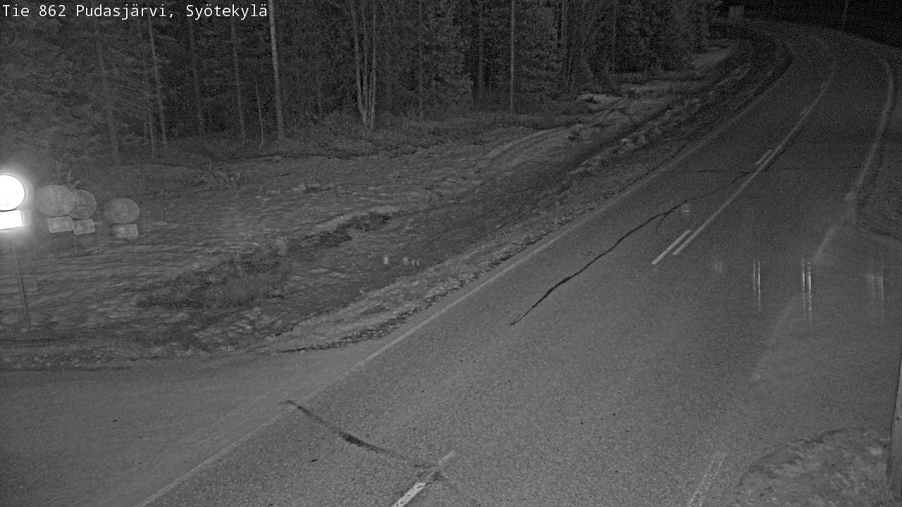 Weather Camera Image Väg 862 Pudasjärvi, Syötekylä, Pudasjärvi, Pohjois-Pohjanmaa