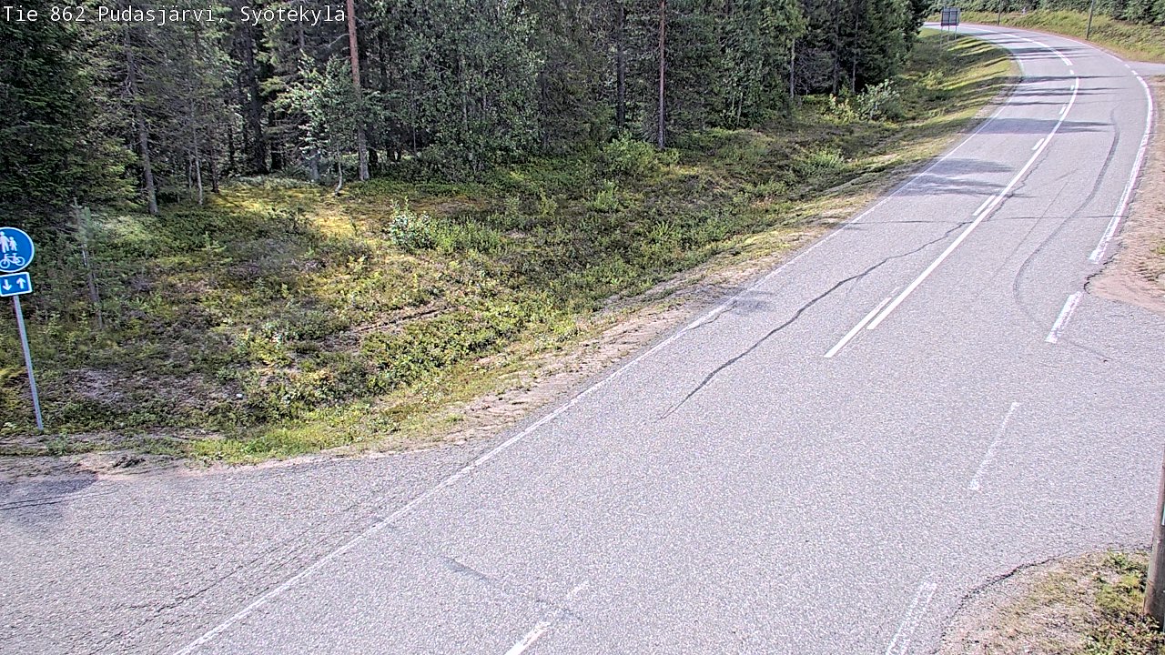 Weather Camera Image Road 862 Pudasjärvi, Syötekylä, Pudasjärvi, Pohjois-Pohjanmaa
