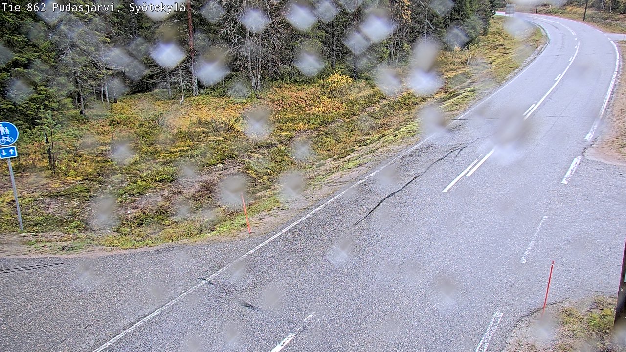 Weather Camera Image Road 862 Pudasjärvi, Syötekylä, Pudasjärvi, Pohjois-Pohjanmaa
