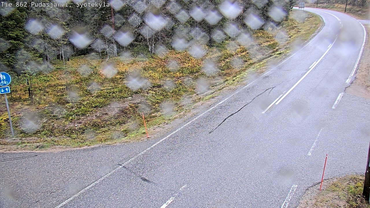 Weather Camera Image Road 862 Pudasjärvi, Syötekylä, Pudasjärvi, Pohjois-Pohjanmaa