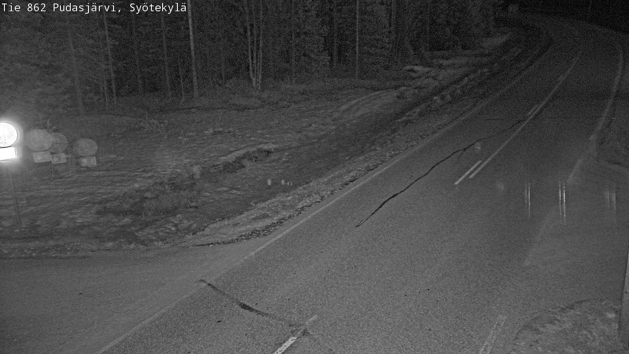 Weather Camera Image Väg 862 Pudasjärvi, Syötekylä, Pudasjärvi, Pohjois-Pohjanmaa