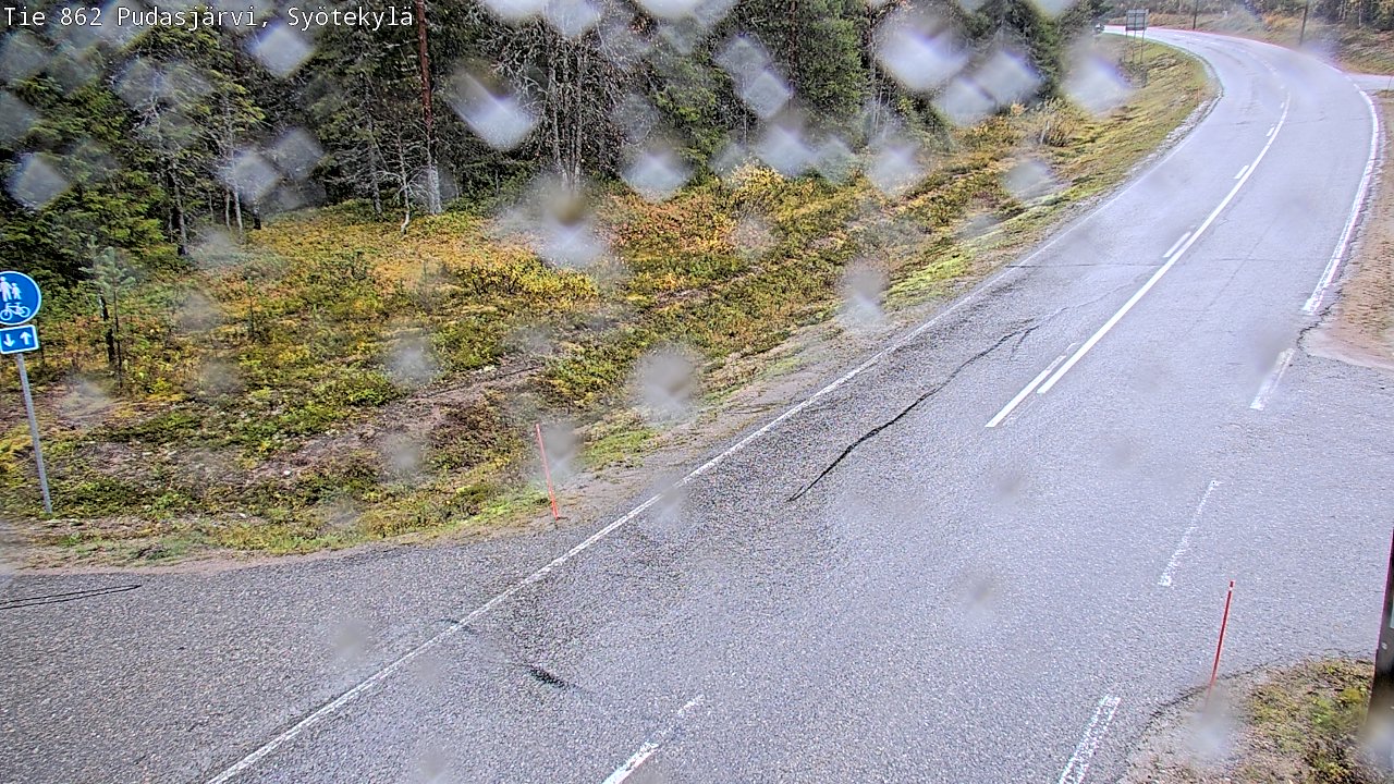 Weather Camera Image Road 862 Pudasjärvi, Syötekylä, Pudasjärvi, Pohjois-Pohjanmaa
