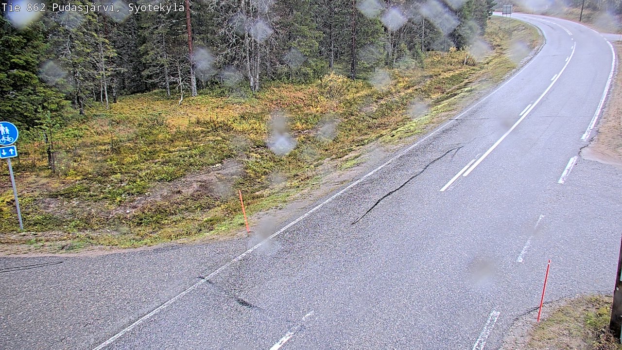 Weather Camera Image Road 862 Pudasjärvi, Syötekylä, Pudasjärvi, Pohjois-Pohjanmaa