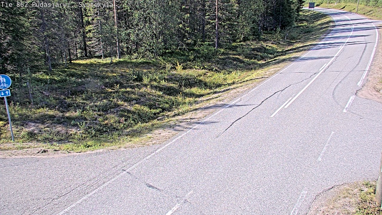 Weather Camera Image Road 862 Pudasjärvi, Syötekylä, Pudasjärvi, Pohjois-Pohjanmaa