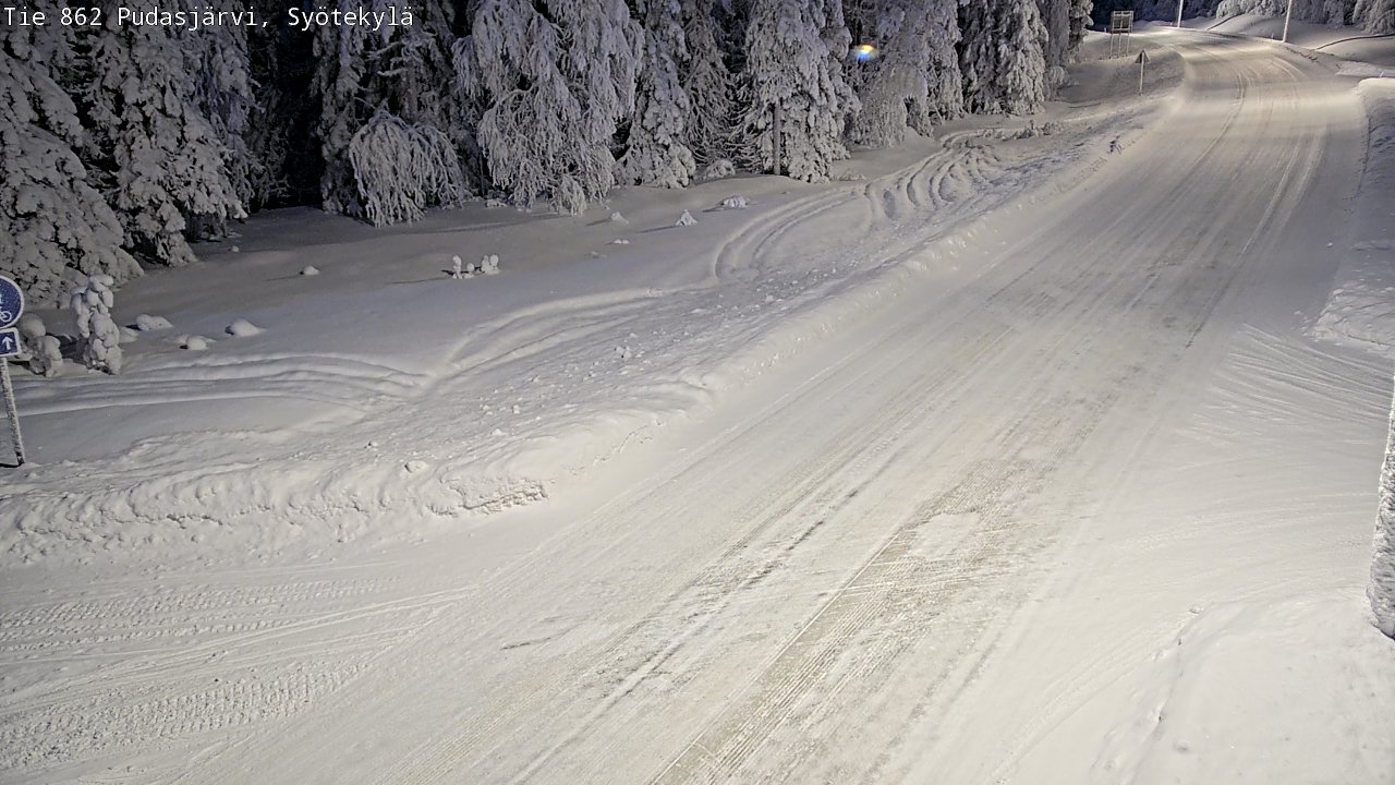 Weather Camera Image Road 862 Pudasjärvi, Syötekylä, Pudasjärvi, Pohjois-Pohjanmaa