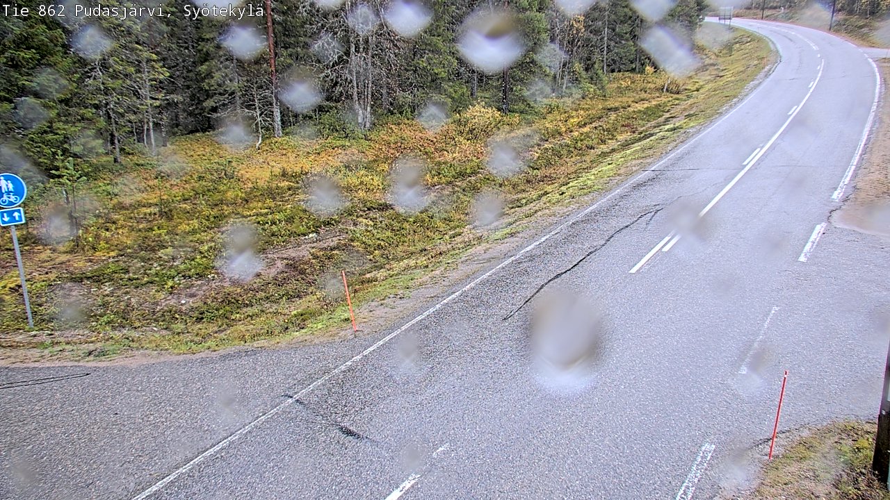 Weather Camera Image Road 862 Pudasjärvi, Syötekylä, Pudasjärvi, Pohjois-Pohjanmaa