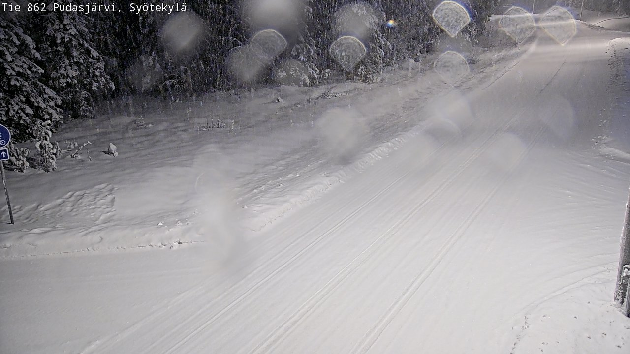Weather Camera Image Road 862 Pudasjärvi, Syötekylä, Pudasjärvi, Pohjois-Pohjanmaa