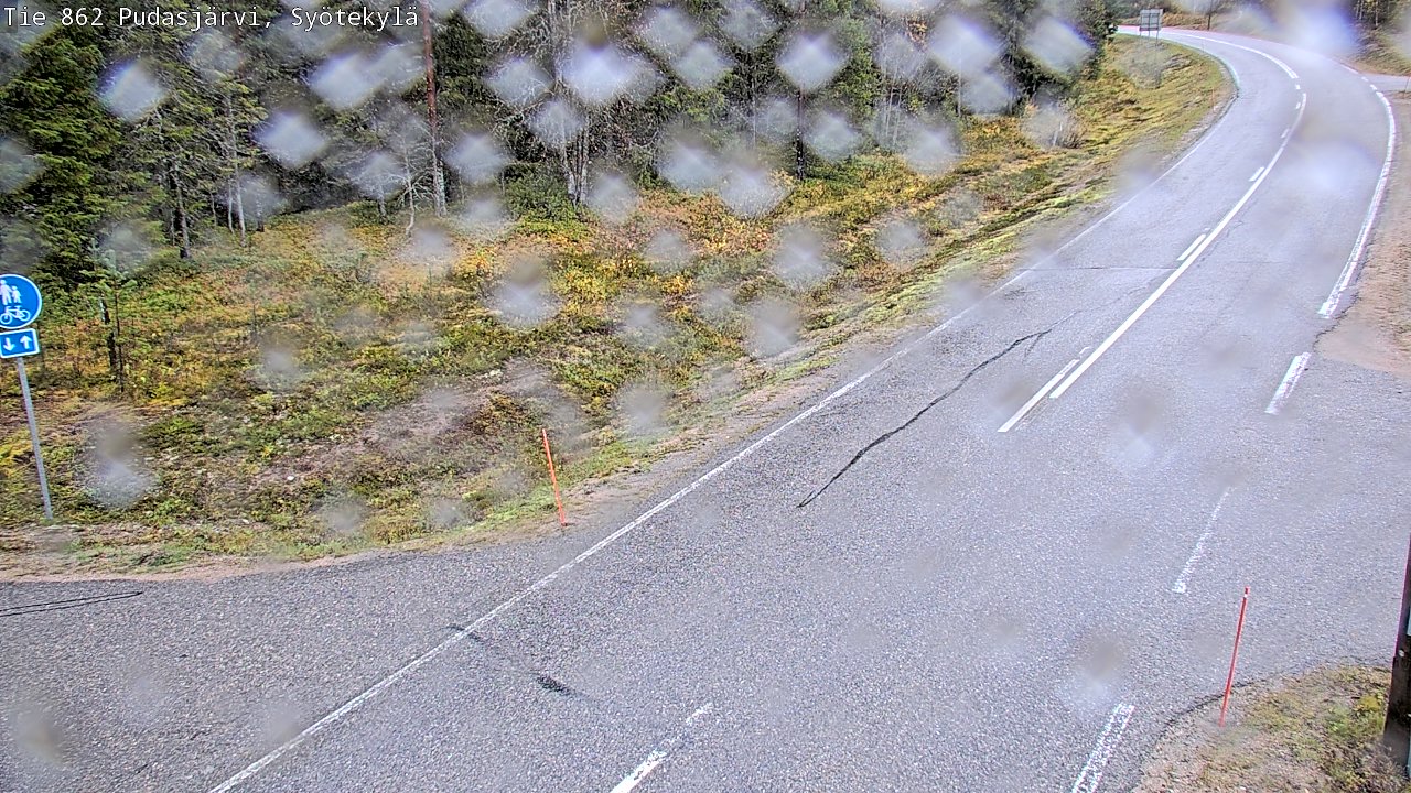 Weather Camera Image Road 862 Pudasjärvi, Syötekylä, Pudasjärvi, Pohjois-Pohjanmaa