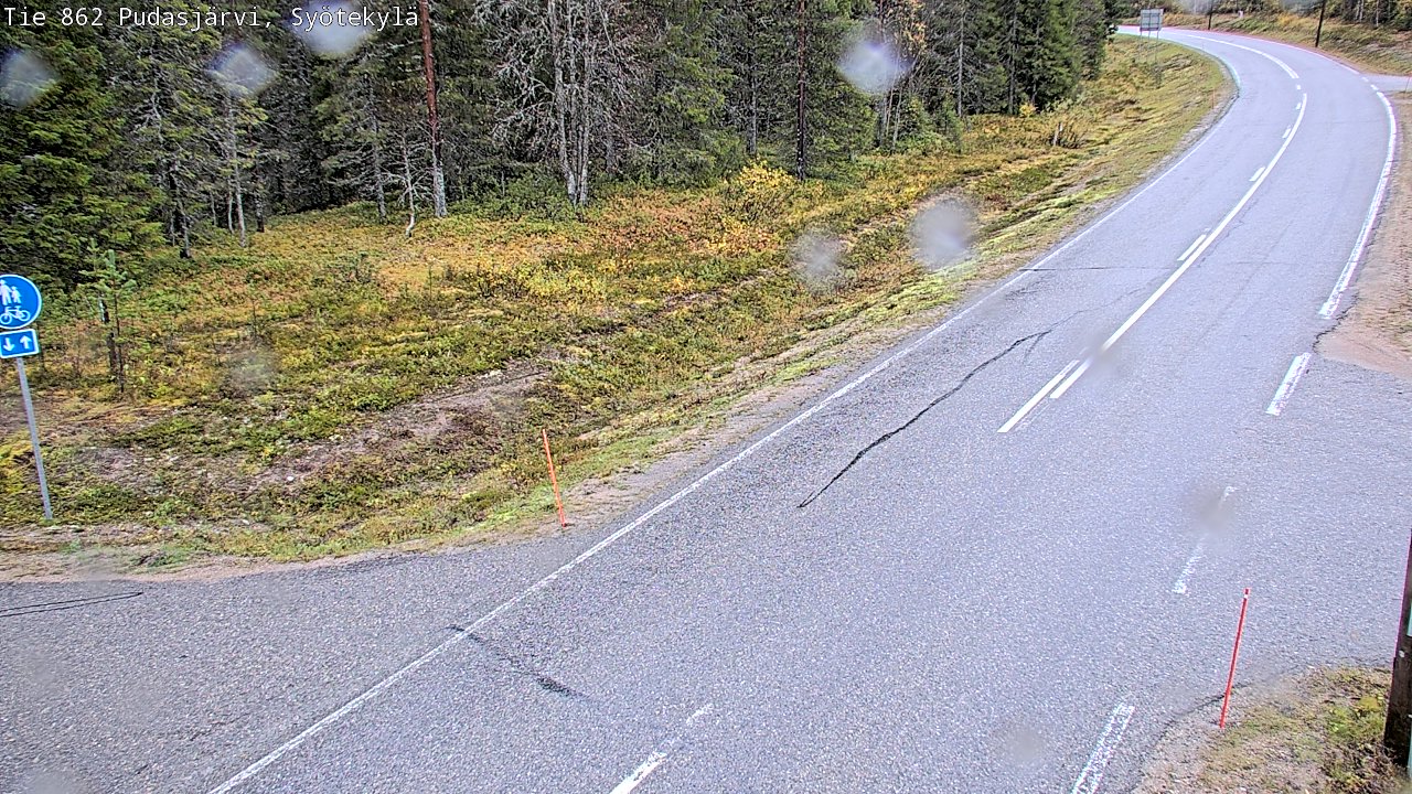 Weather Camera Image Road 862 Pudasjärvi, Syötekylä, Pudasjärvi, Pohjois-Pohjanmaa
