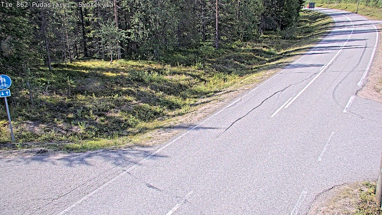 Weather Camera Image Road 862 Pudasjärvi, Syötekylä, Pudasjärvi, Pohjois-Pohjanmaa