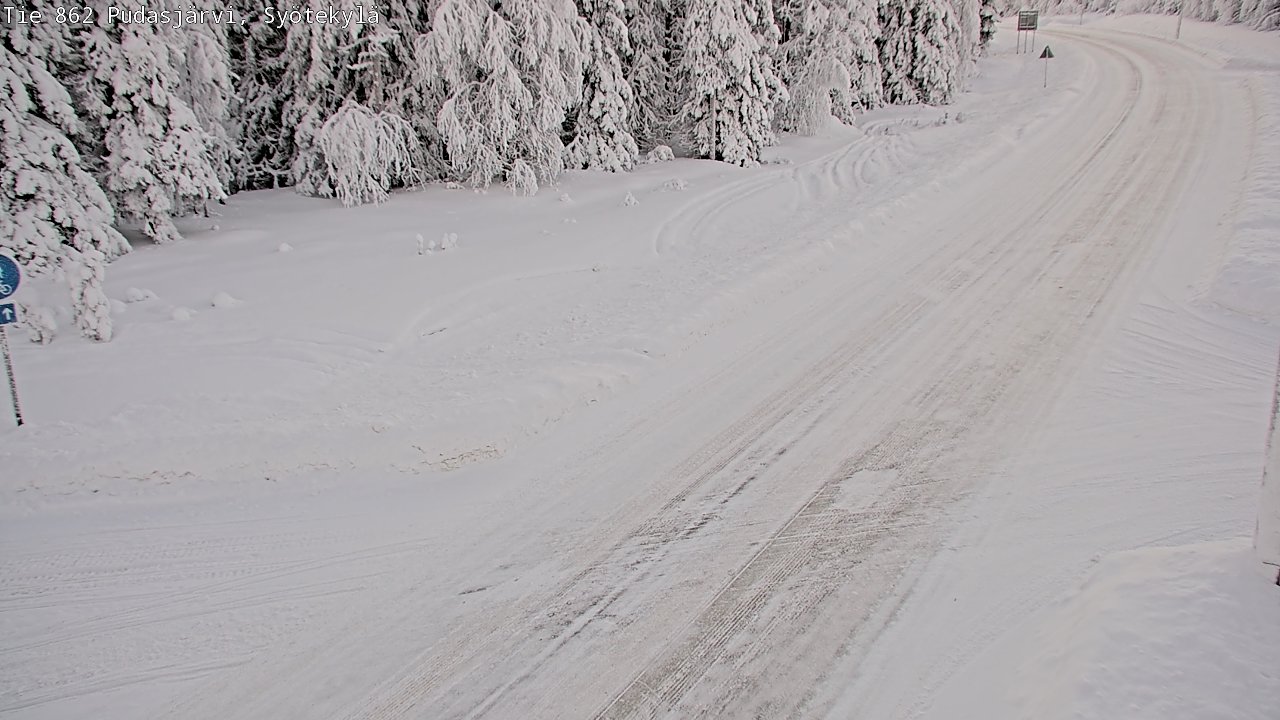 Weather Camera Image Road 862 Pudasjärvi, Syötekylä, Pudasjärvi, Pohjois-Pohjanmaa