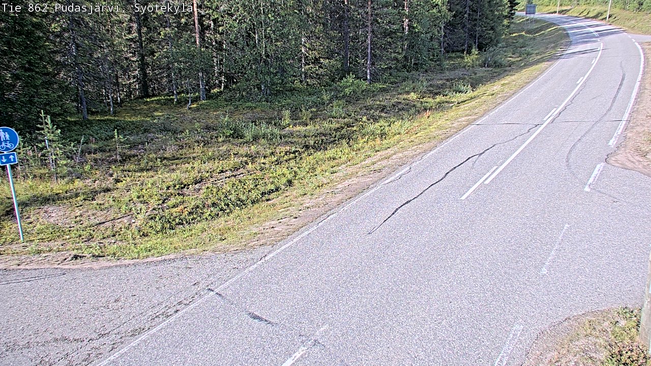 Weather Camera Image Road 862 Pudasjärvi, Syötekylä, Pudasjärvi, Pohjois-Pohjanmaa