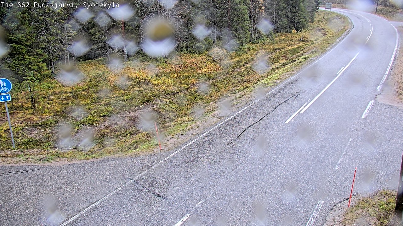 Weather Camera Image Road 862 Pudasjärvi, Syötekylä, Pudasjärvi, Pohjois-Pohjanmaa