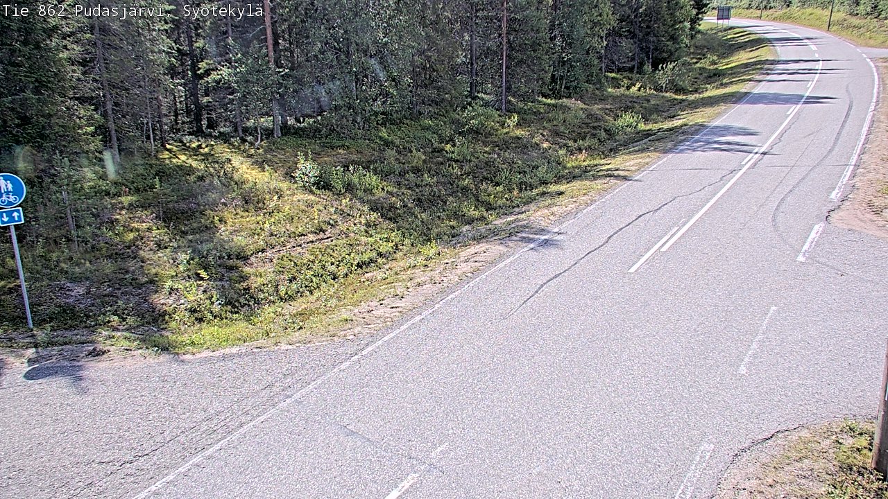 Weather Camera Image Road 862 Pudasjärvi, Syötekylä, Pudasjärvi, Pohjois-Pohjanmaa