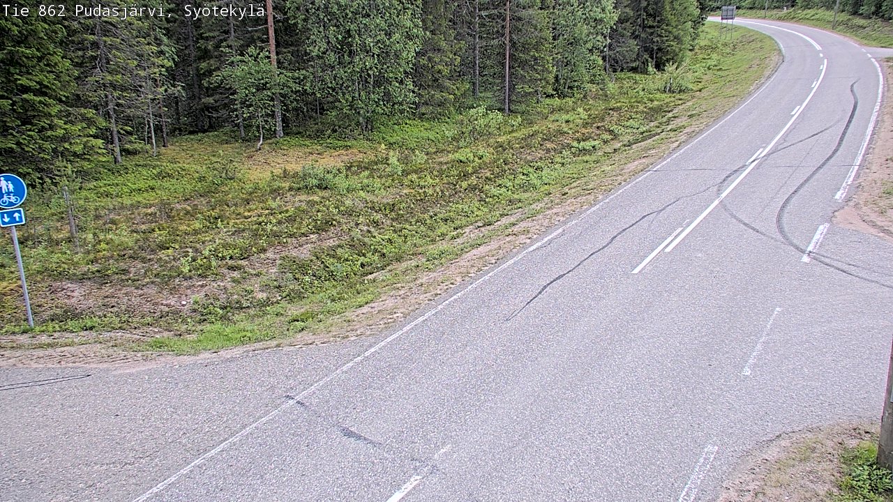 Weather Camera Image Road 862 Pudasjärvi, Syötekylä, Pudasjärvi, Pohjois-Pohjanmaa